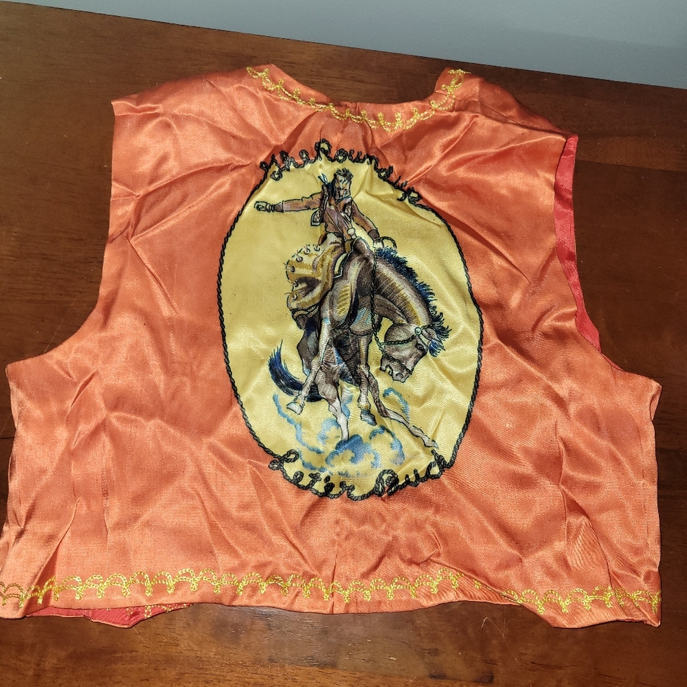 Vintage The Roundup Let 'er Buck Children's Western Vest